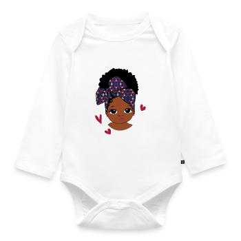 Adorable petite fille - Body Bébé bio manches longues - blanc - Devant