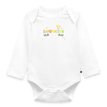 Kita Abgänger Schulhof-Champion Erstklässler Kiga - Baby Bio-Langarm-Body - Weiß - Vorne