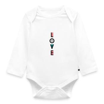 Liebe - Baby Bio-Langarm-Body - Weiß - Vorne