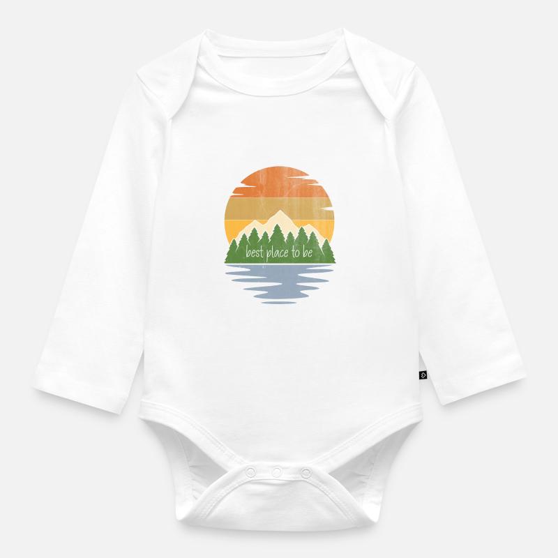 Camping Tentes Nature Liberté - Body Bébé bio manches longues - blanc