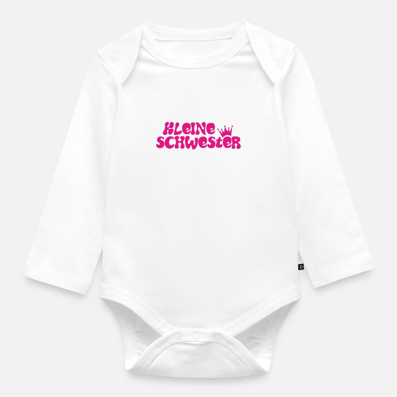 Kleine Schwester - Baby Bio-Langarm-Body - Weiß