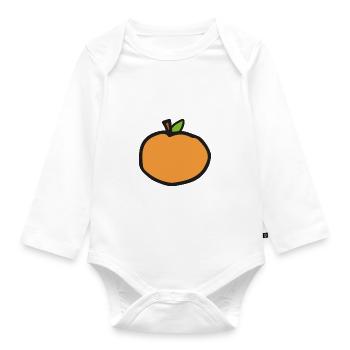 Orange - Baby Bio-Langarm-Body - Weiß - Vorne