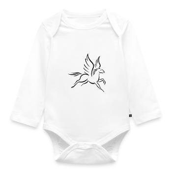 Pegasus - Baby Bio-Langarm-Body - Weiß - Vorne
