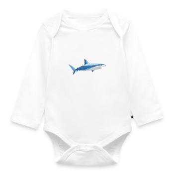 Shark Fish - Organic Longsleeve Baby Bodysuit - white - Front