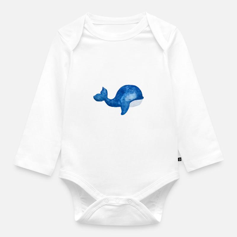 Votre baleine triste - Body Bébé bio manches longues - blanc