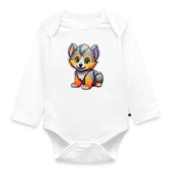 Chien mignon - Body Bébé bio manches longues - blanc - Devant