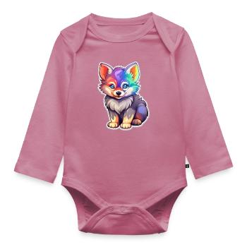 Bunter Hund - Baby Bio-Langarm-Body - Mauve - Vorne
