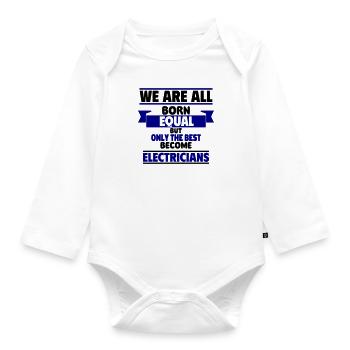 Nur die Besten werden Elektriker - Baby Bio-Langarm-Body - Weiß - Vorne