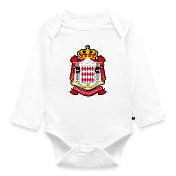 Monaco Monte Carlo Principauté Monégasques FR🇲🇨 - Body Bébé bio manches longues - blanc - Devant