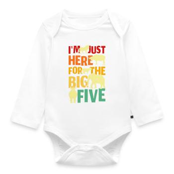 Juste ici pour les Big Five - Body Bébé bio manches longues - blanc - Devant