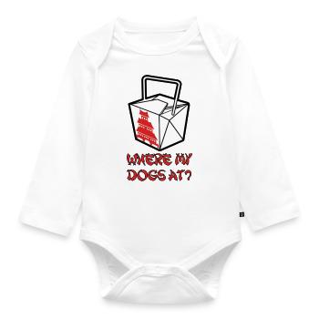 Where my dogs at? - Organic Longsleeve Baby Bodysuit - white - Front