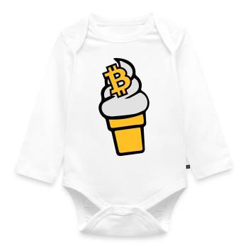 Bitcoin-Cream - Organic Longsleeve Baby Bodysuit - white - Front
