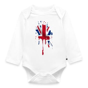 union jack - Baby Bio-Langarm-Body - Weiß - Vorne