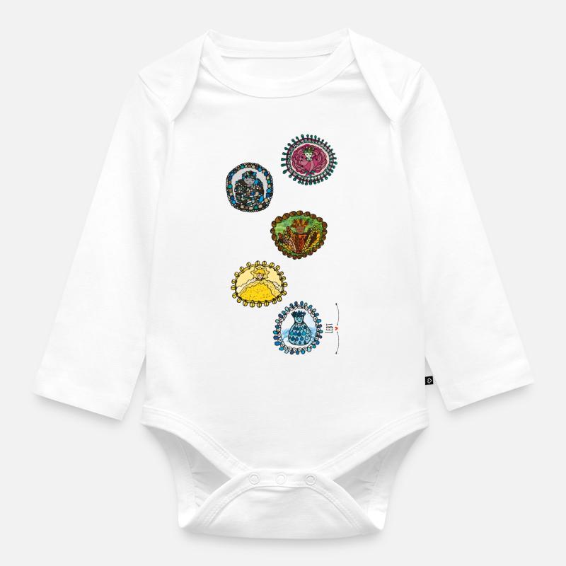 Cinq éléments - Body Bébé bio manches longues - blanc