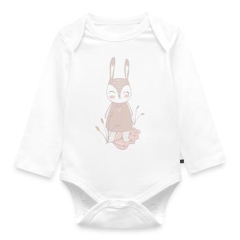 lapin | lapin - Body Bébé bio manches longues - blanc - Devant