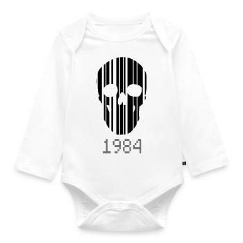 barcode Schädel 1984 - Baby Bio-Langarm-Body - Weiß - Vorne