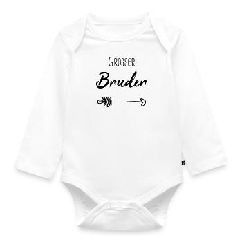 grosser bruder rechts - Baby Bio-Langarm-Body - Weiß - Vorne
