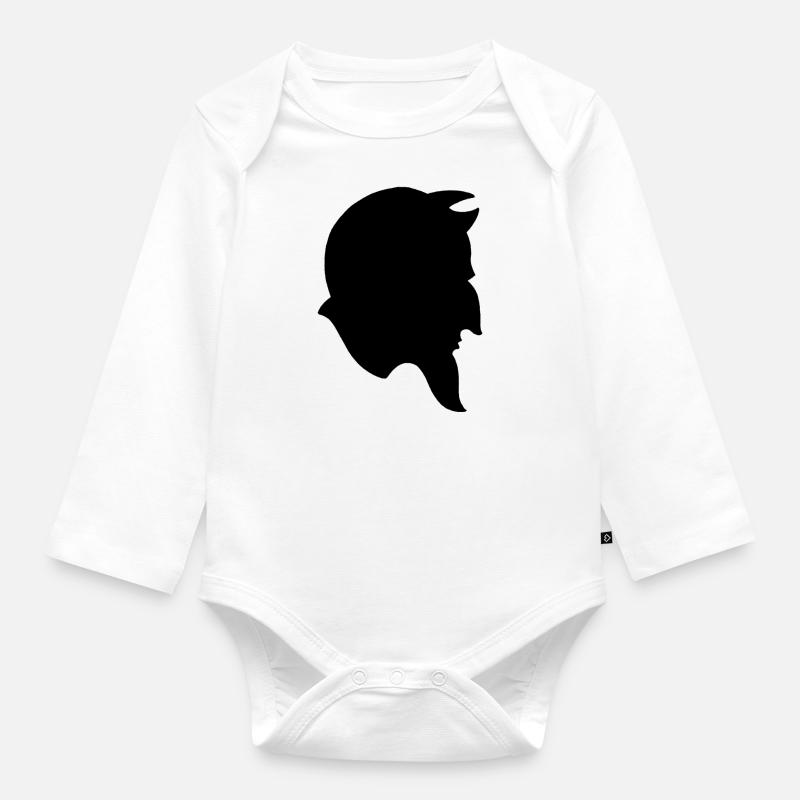 Black devil - Organic Longsleeve Baby Bodysuit - white