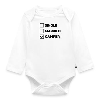Camping Camper Campeur Tente Zelt Tent - Organic Longsleeve Baby Bodysuit - white - Front