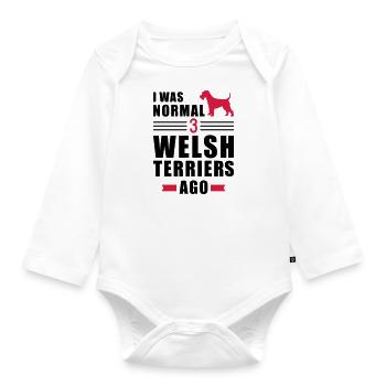 Welsh Terrier - Organic Longsleeve Baby Bodysuit - white - Front
