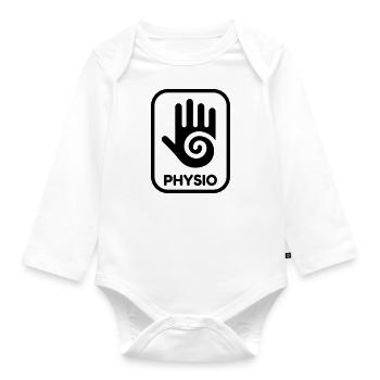 Krankengymnast / Krankengymnastin / Physio / - Baby Bio-Langarm-Body - Weiß - Vorne