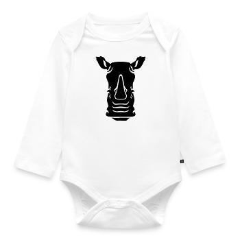 rhino - Organic Longsleeve Baby Bodysuit - white - Front