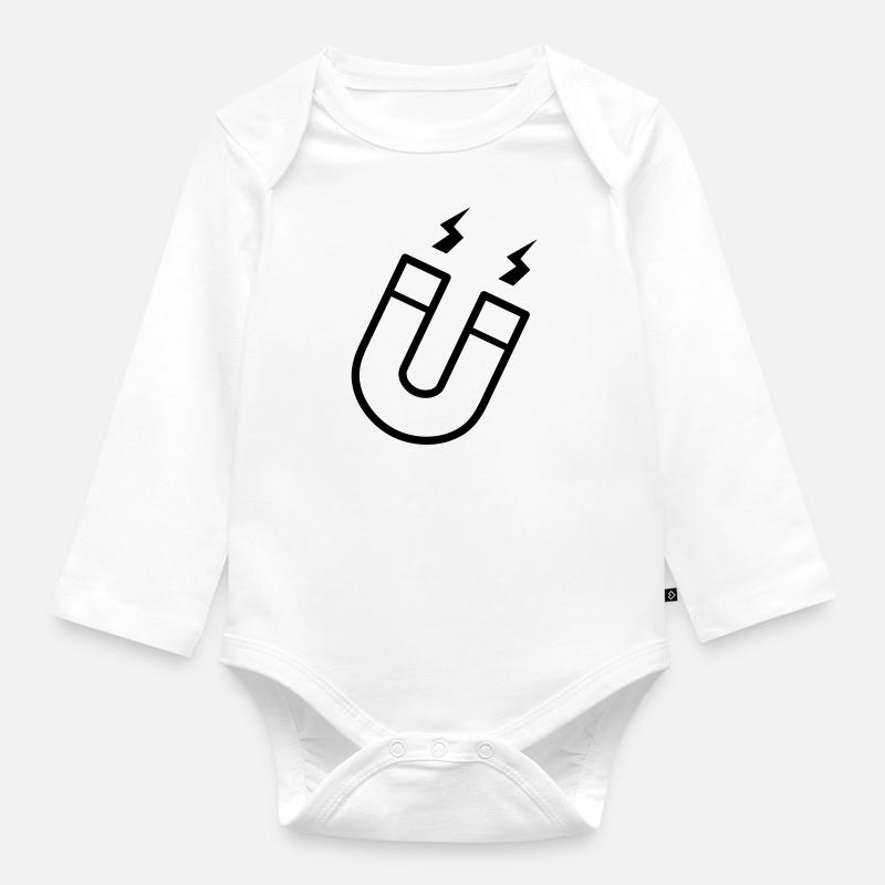 Aimant - Body Bébé bio manches longues - blanc
