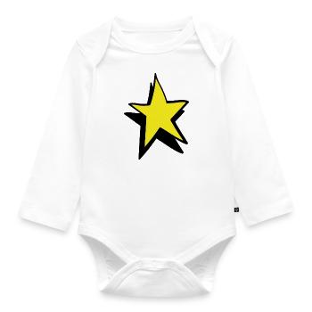 star - Organic Longsleeve Baby Bodysuit - white - Front