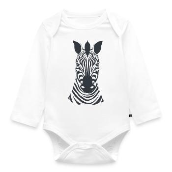 Déguisement de Mardi Gras cadeau d'Halloween zèbre cool - Body Bébé bio manches longues - blanc - Devant
