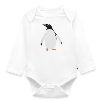 South Georgia Es Papua Penguin - Baby Bio-Langarm-Body - Weiß - Vorne