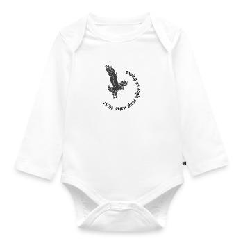 Christian Design Soaring on Eagle Wings Isaiah 40 - Organic Longsleeve Baby Bodysuit - white - Front