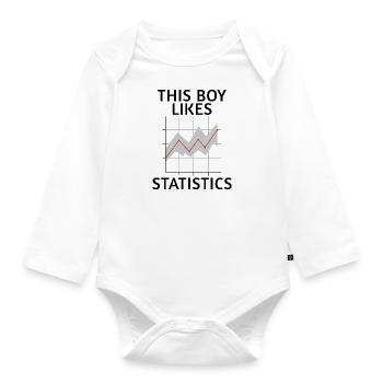 Boy Likes Statistiques Analyste de données Science - Body Bébé bio manches longues - blanc - Devant