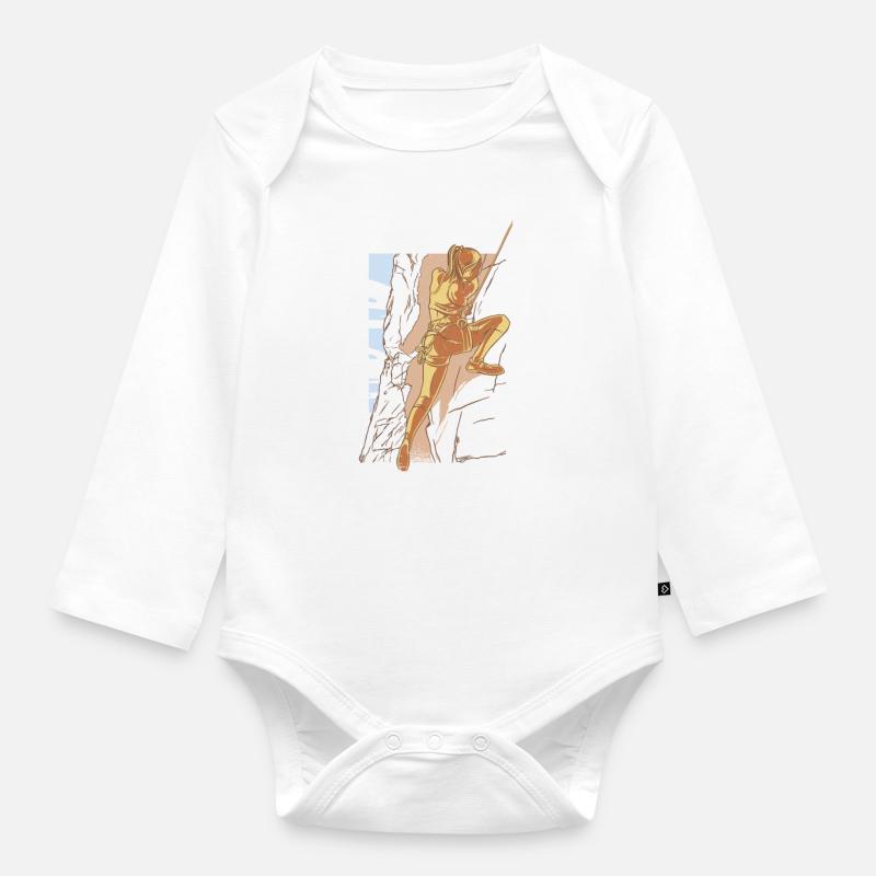 Klettern - Baby Bio-Langarm-Body - Weiß