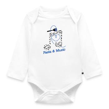 Musique et pâtes Spaghetti Nouilles Cuisine - Body Bébé bio manches longues - blanc - Devant
