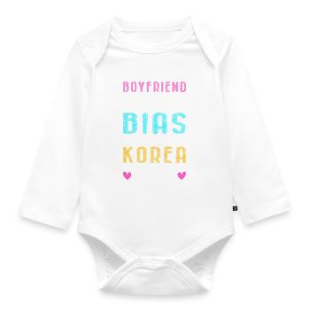 Funny K-Pop Lover K-Drama Korean - Baby Bio-Langarm-Body - Weiß - Vorne