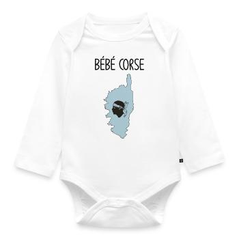 Bébé corse - garçon - Body Bébé bio manches longues - blanc - Devant