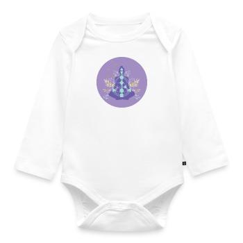 Human Design "Chart" her - Baby Bio-Langarm-Body - Weiß - Vorne