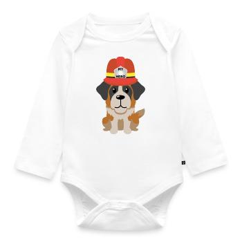 Chien Pompier My Hero - Body Bébé bio manches longues - blanc - Devant