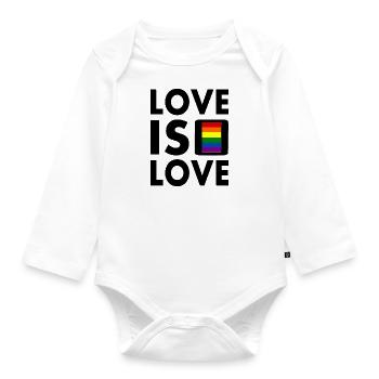 Love is love - Baby Bio-Langarm-Body - Weiß - Vorne