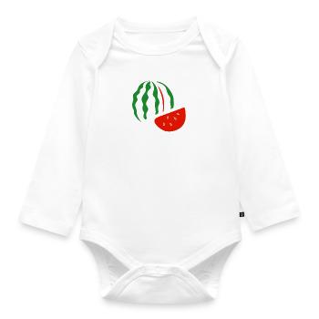J'aime vraiment les pastèques, les fruits - Body Bébé bio manches longues - blanc - Devant