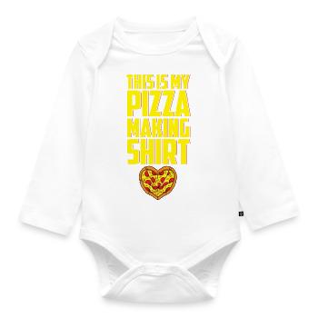 This is my Pizza Making Shirt Pizza Baker - Organic Longsleeve Baby Bodysuit - white - Front
