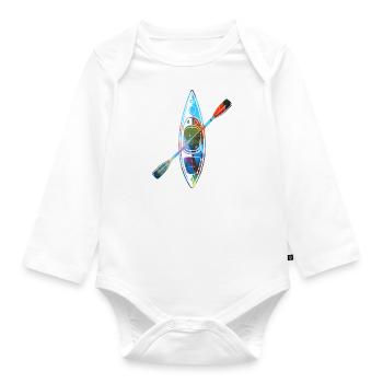 Kayak,Sports,Padling,Boat,Graffiti - Organic Longsleeve Baby Bodysuit - white - Front