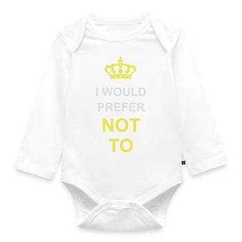 I prefer not to - Organic Longsleeve Baby Bodysuit - white - Front
