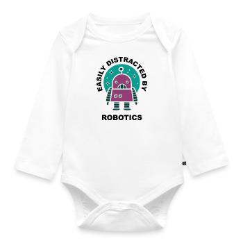 Abgelenkt von Robotern Studenten Robotic Engineer - Baby Bio-Langarm-Body - Weiß - Vorne