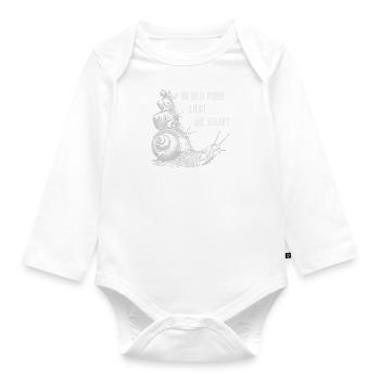 In der Ruhe liegt die Kraft Schnecken - Baby Bio-Langarm-Body - Weiß - Vorne