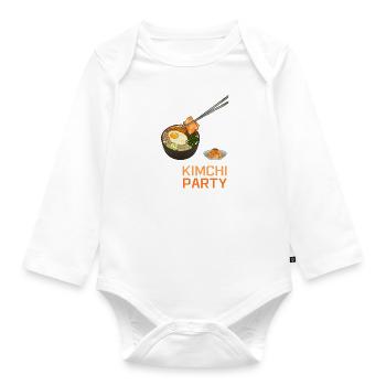 No Kimchi No Party - Organic Longsleeve Baby Bodysuit - white - Front