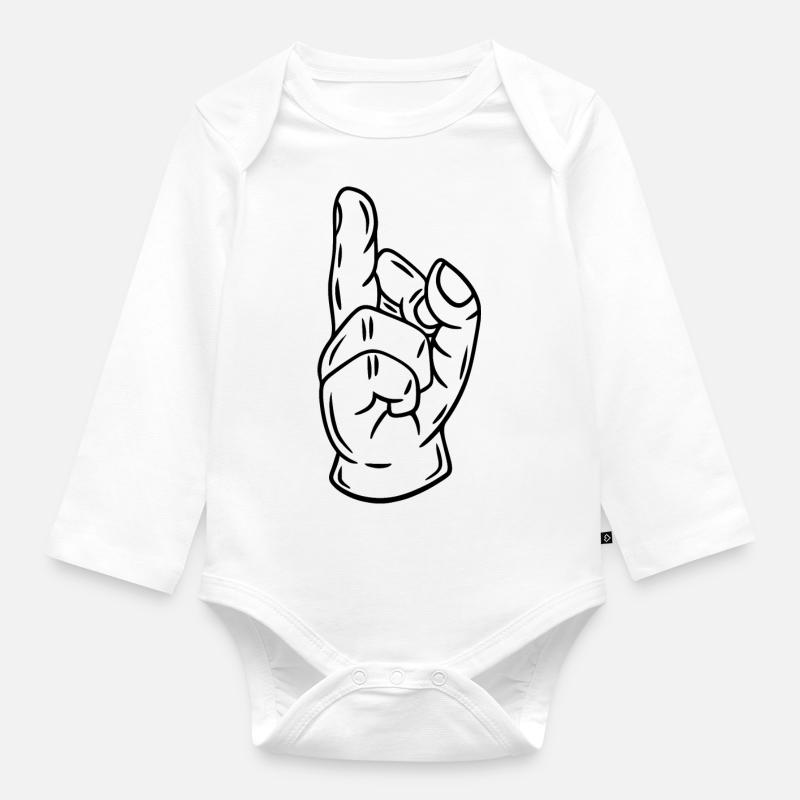 Mittelfinger Comic: Eine satirische Perspektive - Baby Bio-Langarm-Body - Weiß