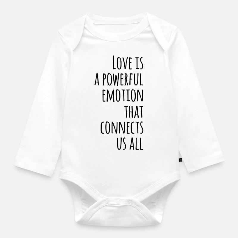 Liebe Spruch Geschenkidee Zitat - Baby Bio-Langarm-Body - Weiß