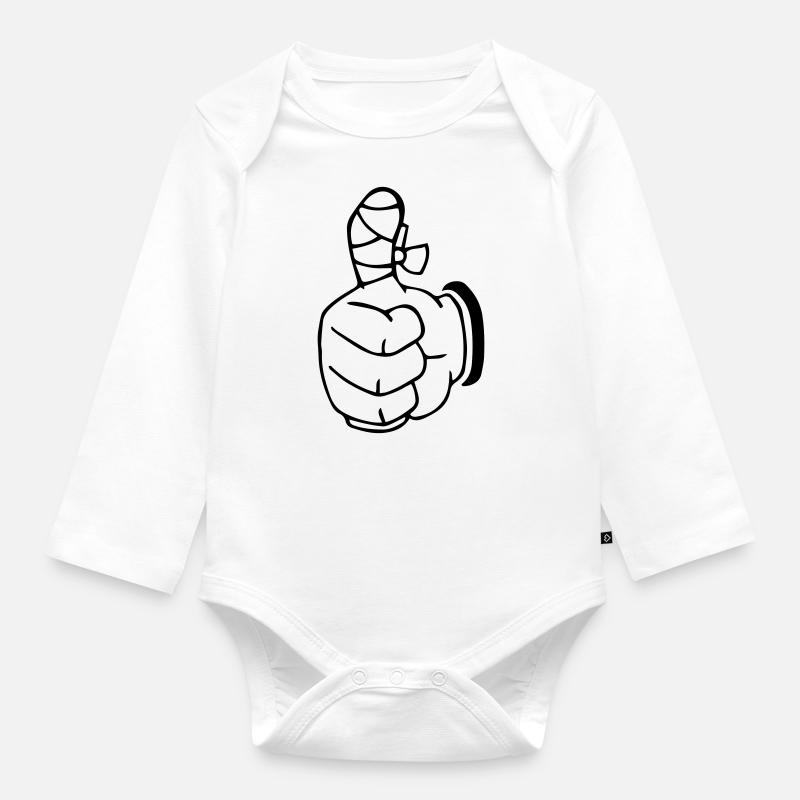 Daumen hoch Handwerker Geschenkidee - Baby Bio-Langarm-Body - Weiß