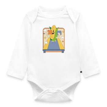 Ironic Cornhole Player Sack Tossing Hobby - Body Bébé bio manches longues - blanc - Devant
